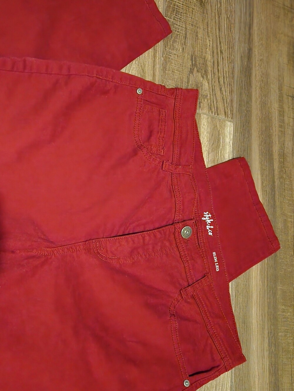 Style & Co. Slim Leg Pants in Deep Red